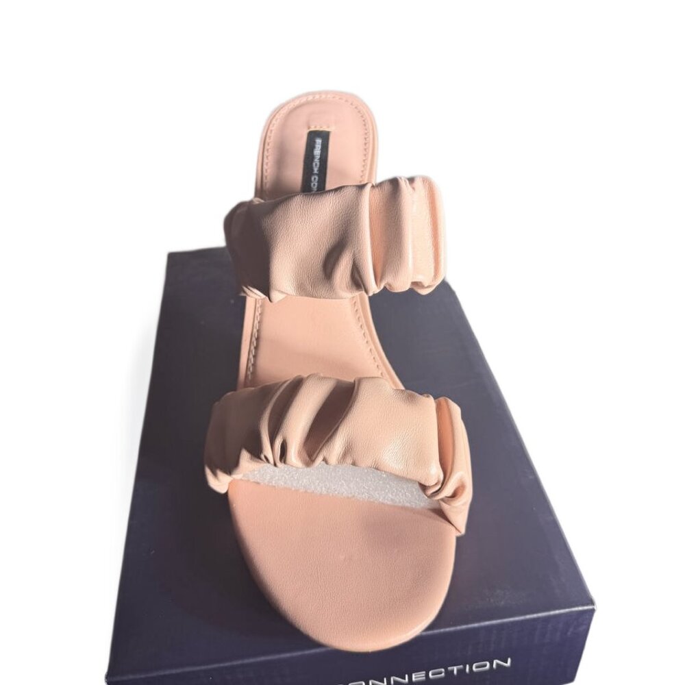 French connection Style Crystal heel mules sandals blush 8.5 new